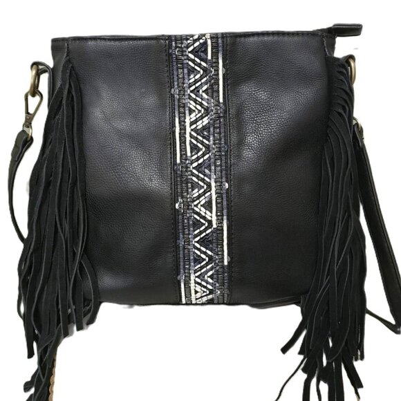 Leather fringe handbag cross body - Picture 3 of 8
